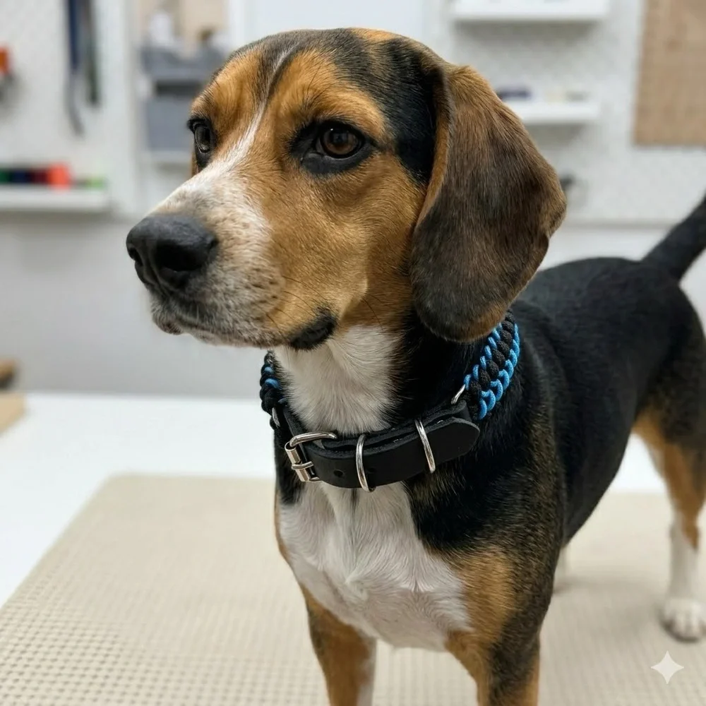 Handmade Leather and Paracord Dog Collar